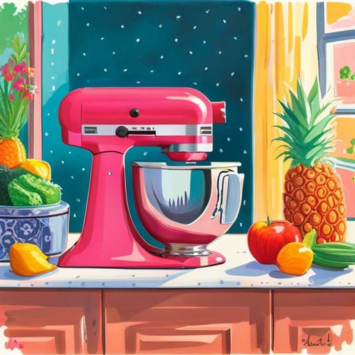 1960s Pastel Kitchen Mixer with Sunbeams