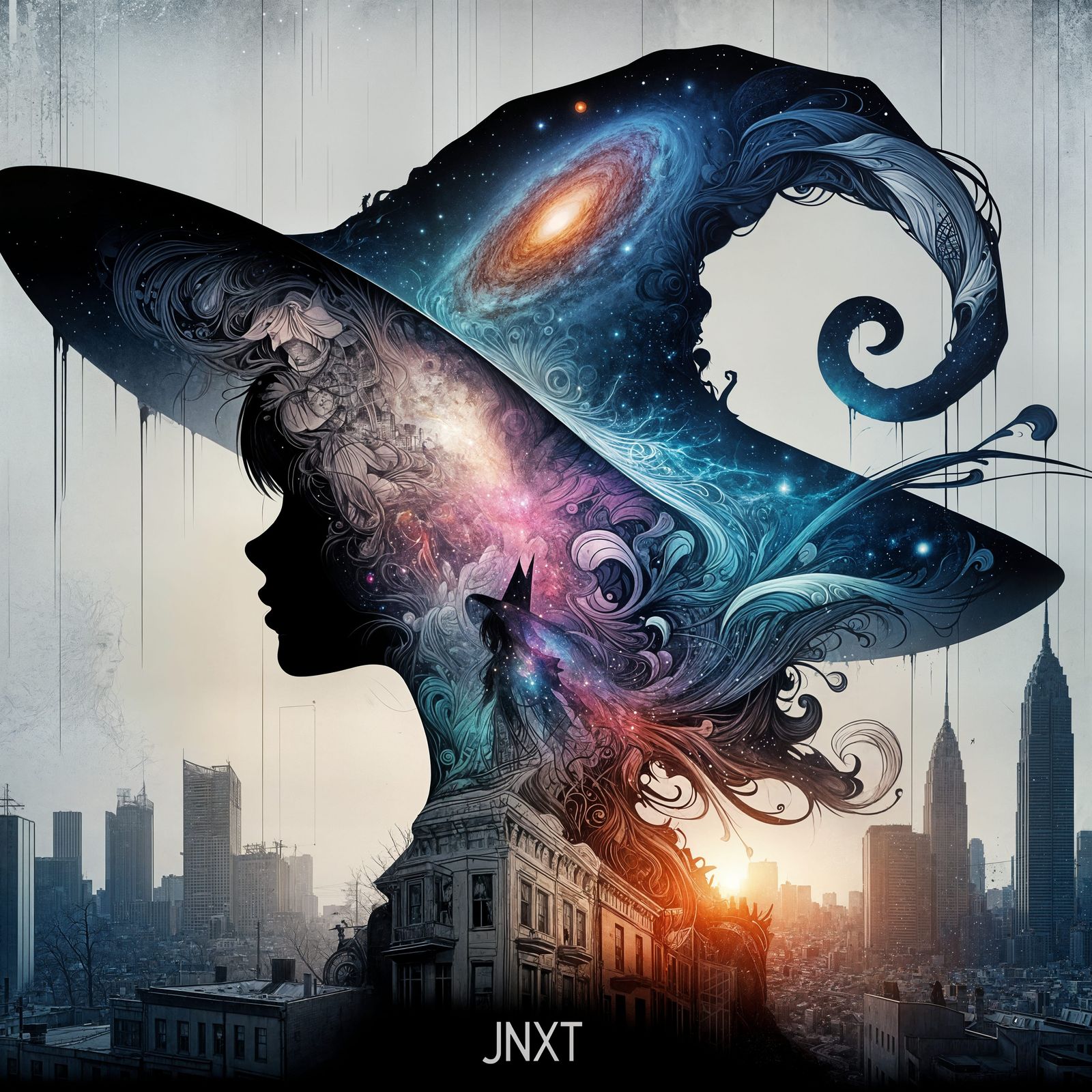 Anime-Inspired Goddess in Galactic Witch Hat