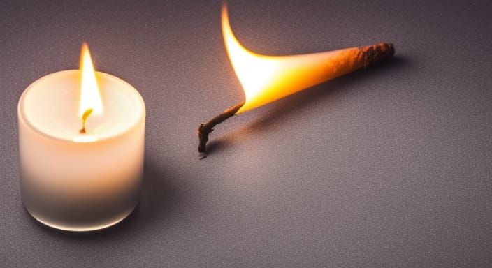Extinguished Candle Smoke on Dark Background