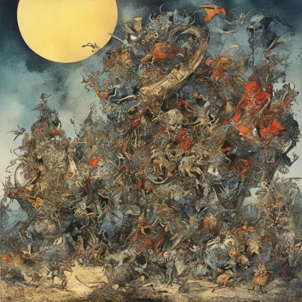 Eerie Moon Race in a Grotesque Fairytale Style