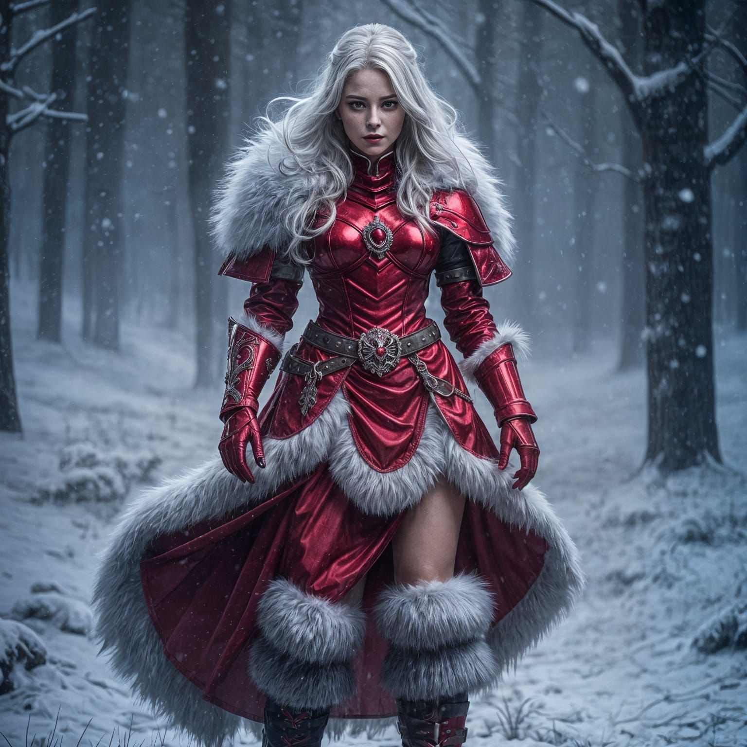 Goddess in Winter Armor