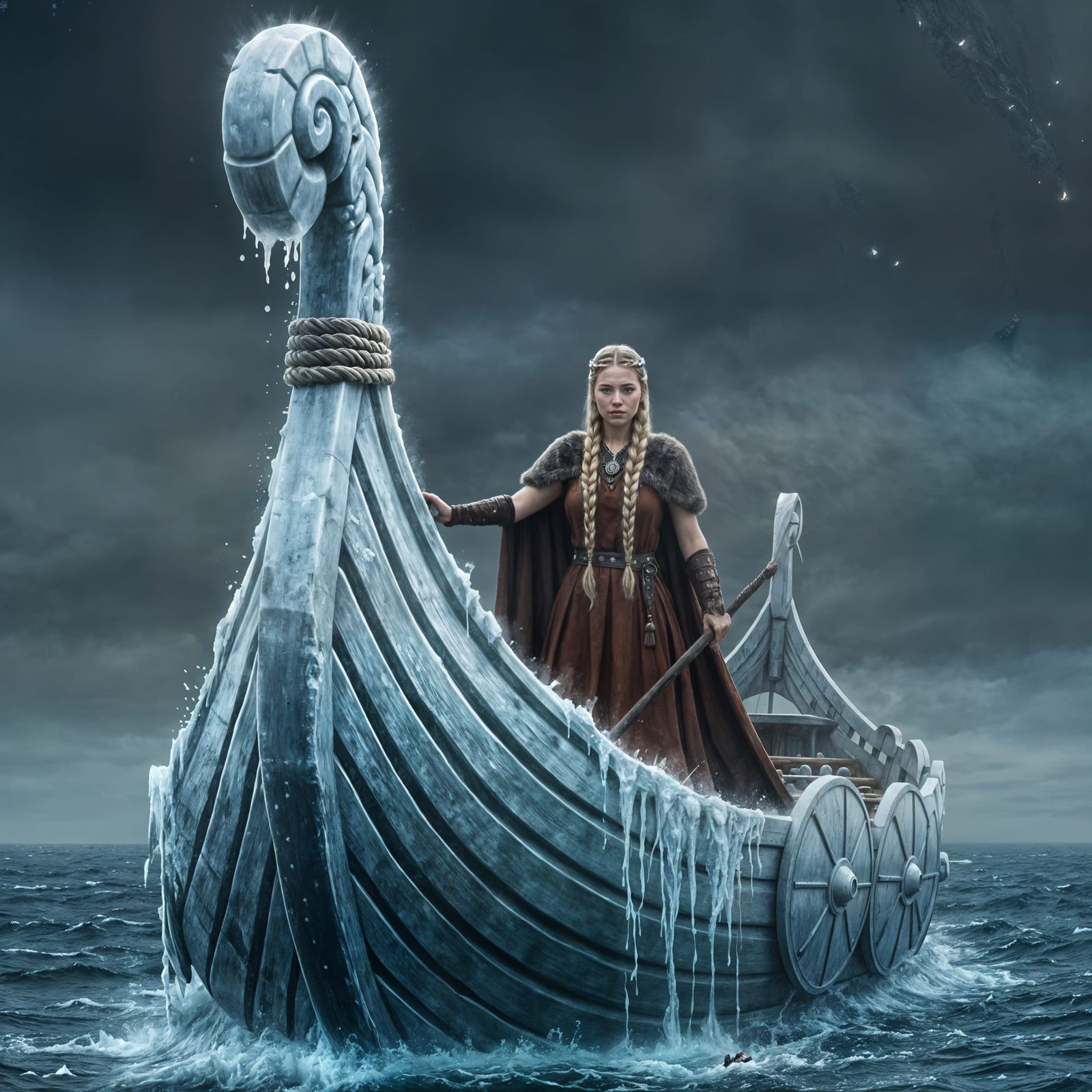 Viking Princess on Melting Ice Longship