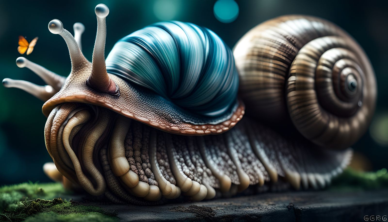 Lovecraftian Snail Abomination with Butterfly and Squid Feat...