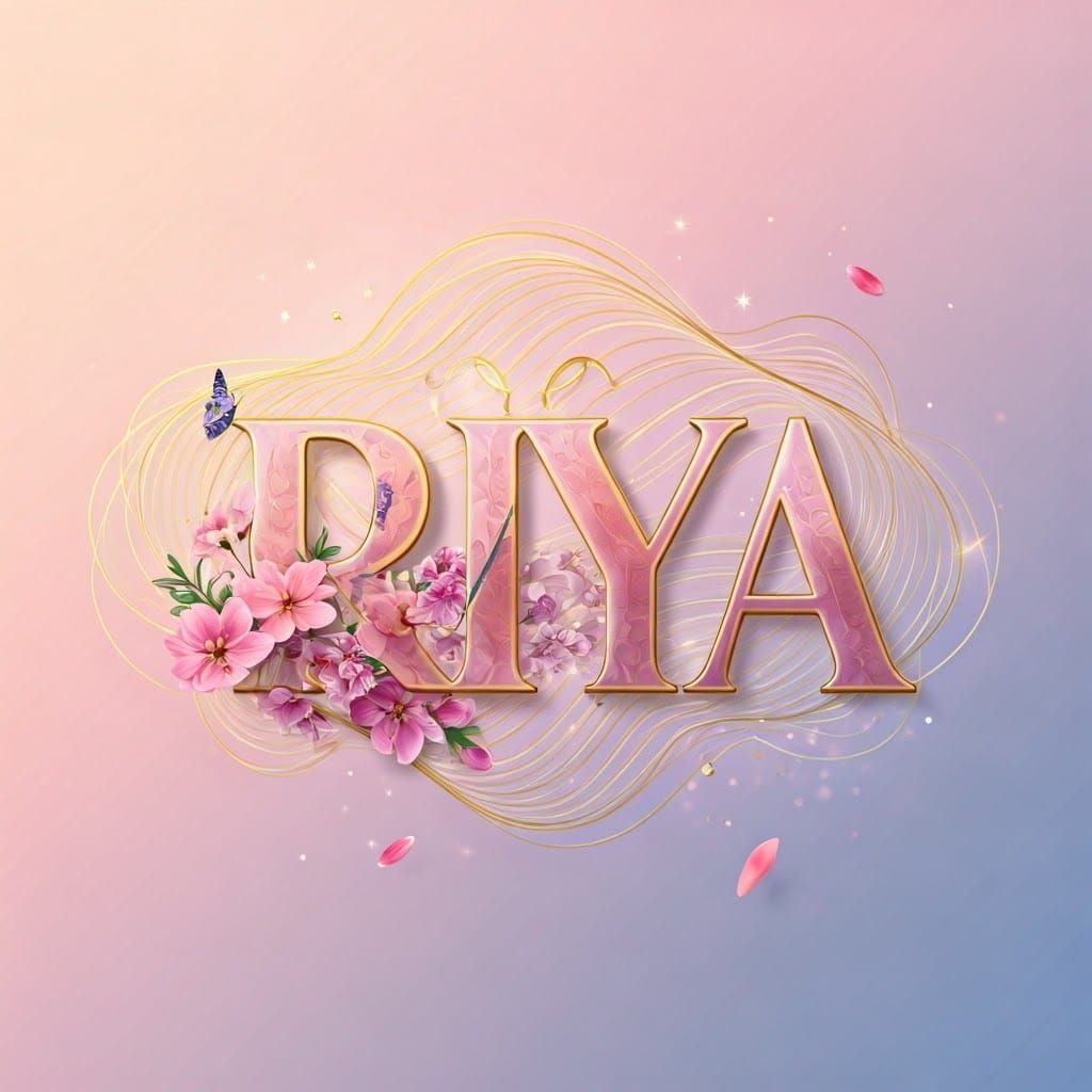Elegant Name Art with Flowers and Butterfly