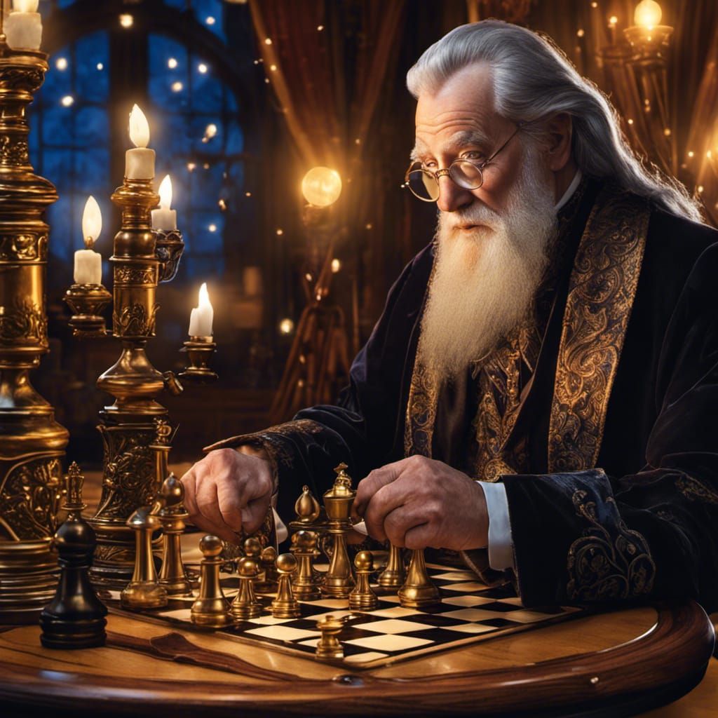 Dumbledore Plays Chess Under Firefly Lights