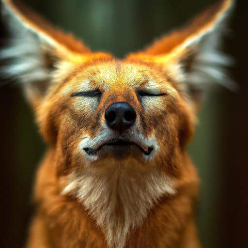 Maned Wolf Portrait in Forest, Professional Photography Styl...