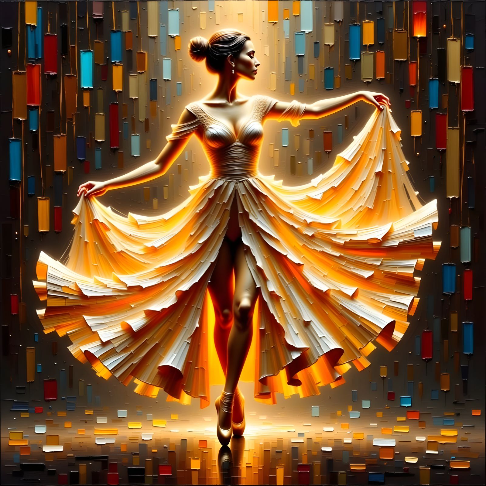 Ballerina's Pirouette as Impasto Painting