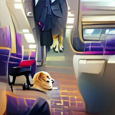 Business Dog Commuting by Train