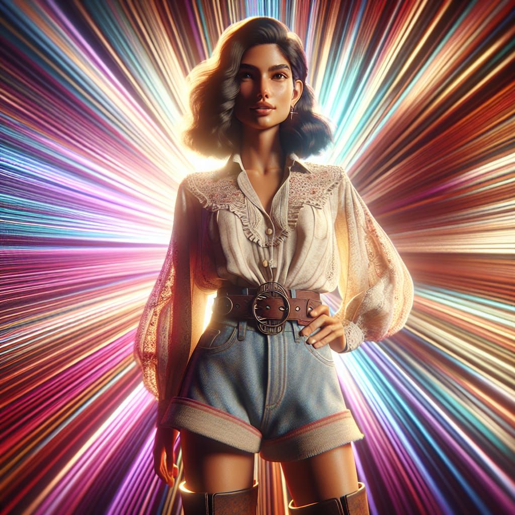 Elegant Hispanic Woman in Modern Impressionist Style