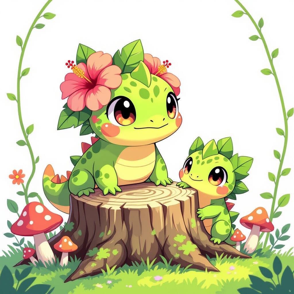 Florivern Pokémon Peeks Out in Vibrant Pastel Colors