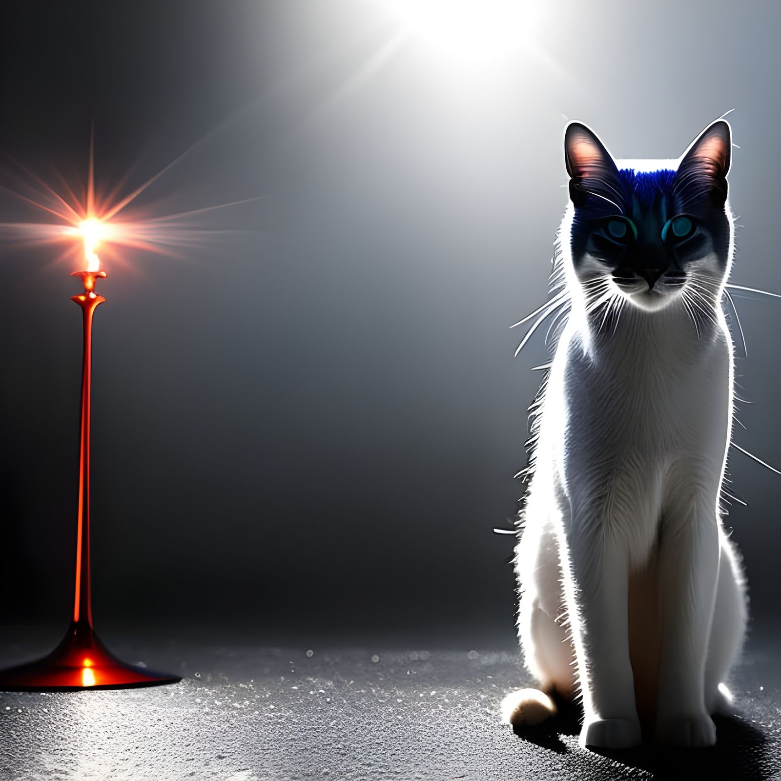 Glass Cat Portrait in Crystalline Transparency