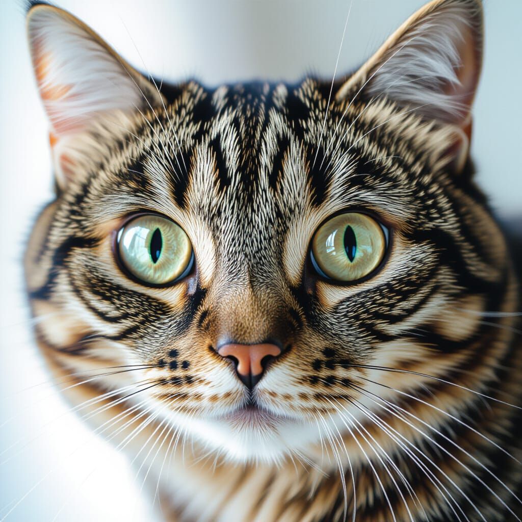 Dramatic Close-up of Shimmering Cat Eyes