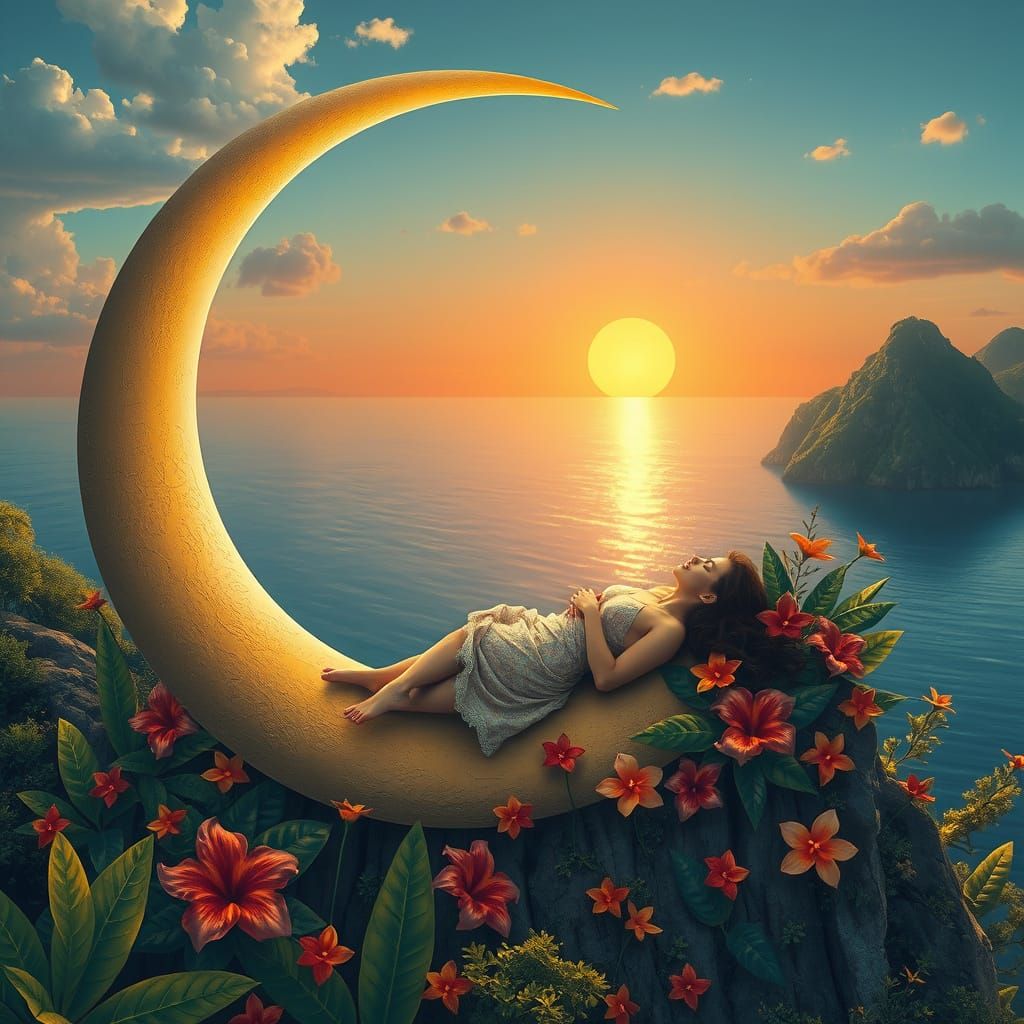 Serene Dreamer on Majestic Sea Cliff