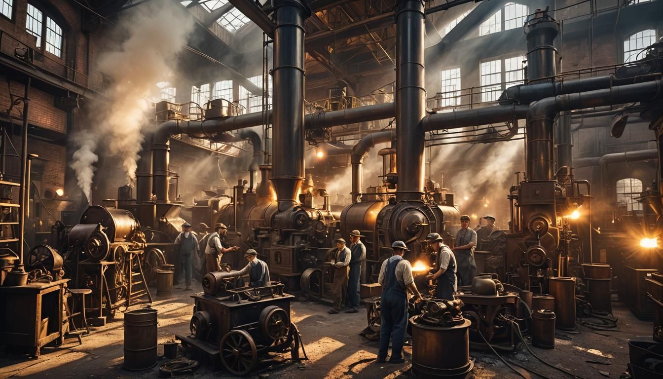 19th Century Steam-Powered Factory: Matte Painting