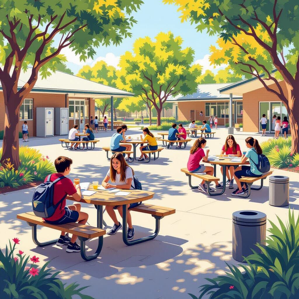 Marist College Ashgrove School Yard with Students