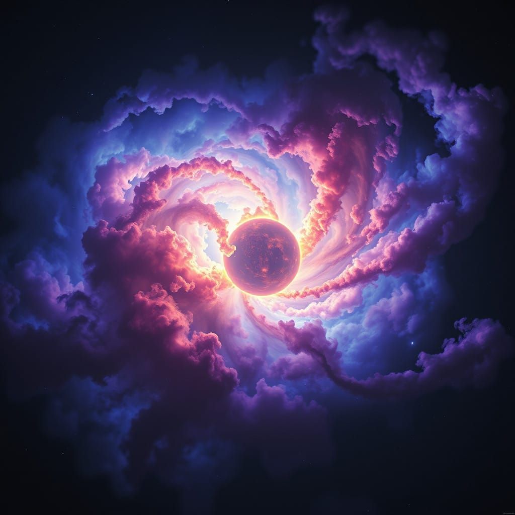 Surreal Cosmic Phenomenon: Thorne-Zytkow Star in Vibrant Neb...