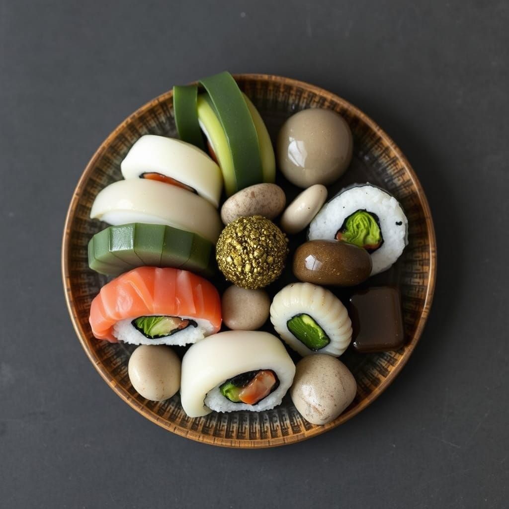 Stone Sushi: A Minimalist Rock Garden Composition