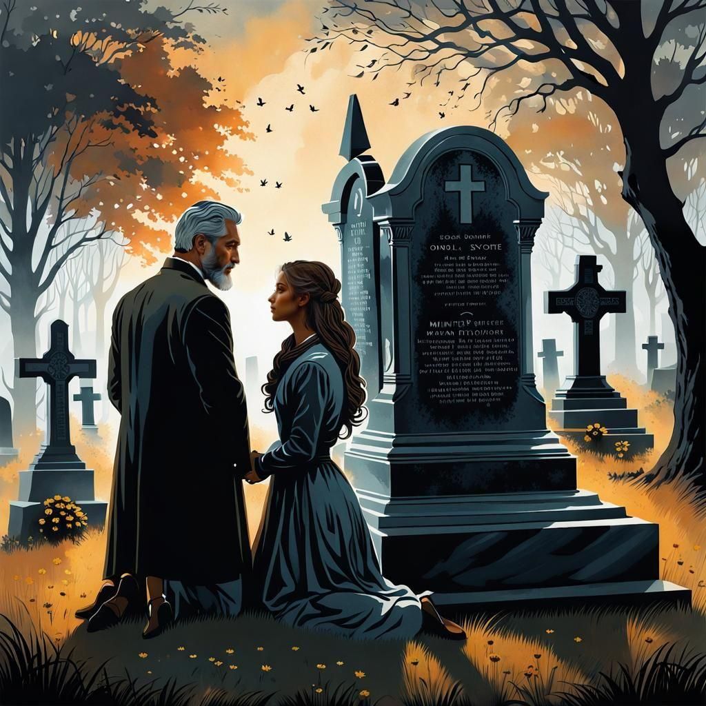 Poignant Double Exposure of Father and Child