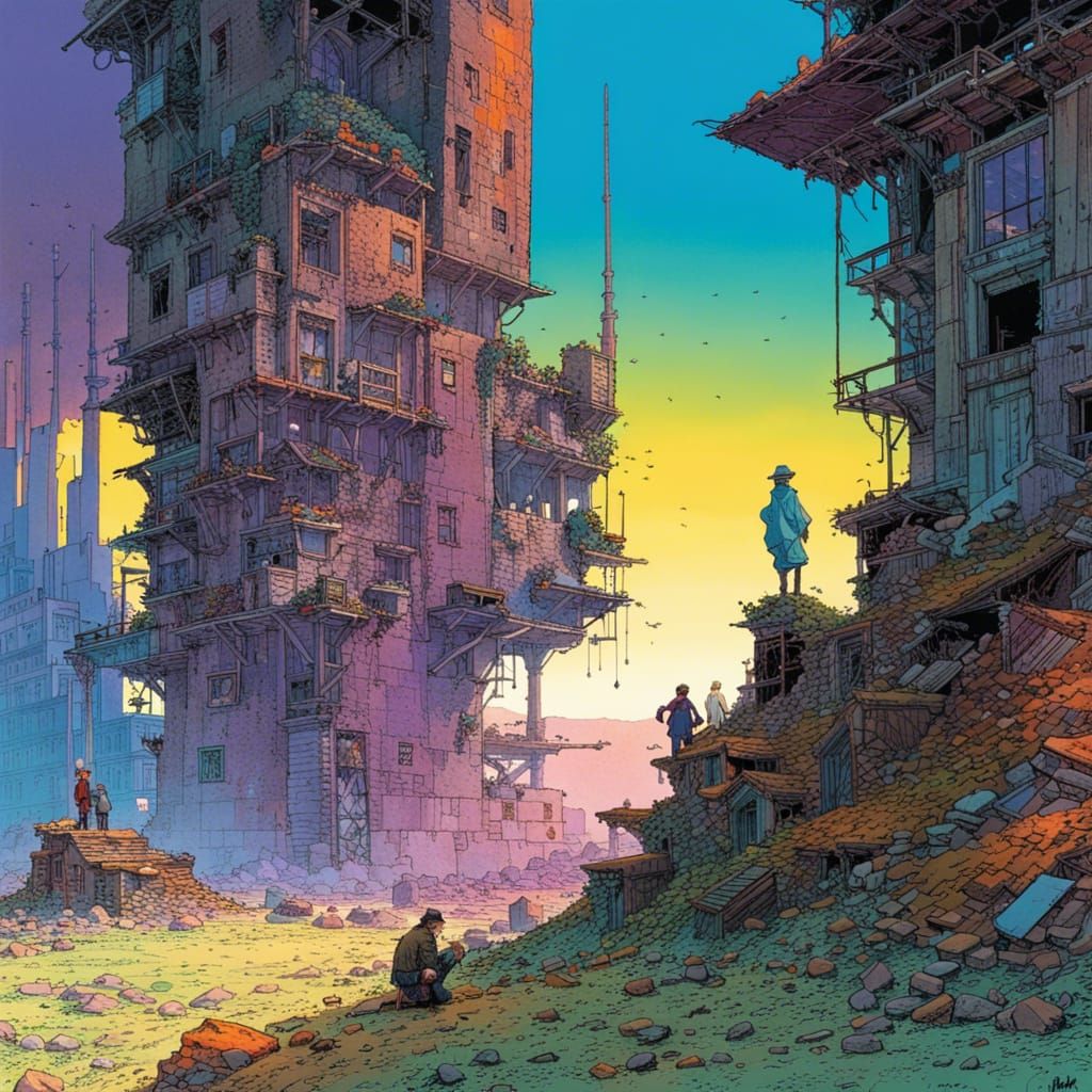 Twilight Ruins in Ligne Claire Style