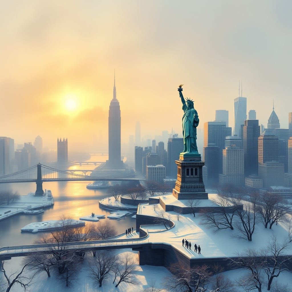 Winter Wonderland in Impressionist Style