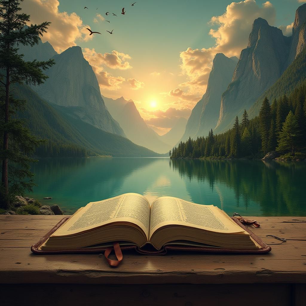 Landscape Emerges From Book in Surreal Style