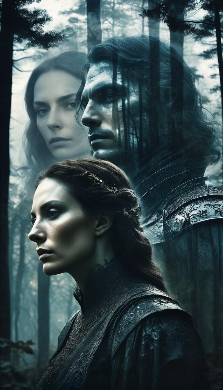 Fantasy Knight Double Exposure: Love Spell Portrait