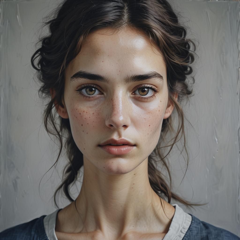 Dramatic Portrait of a Woman in Caravaggism Style