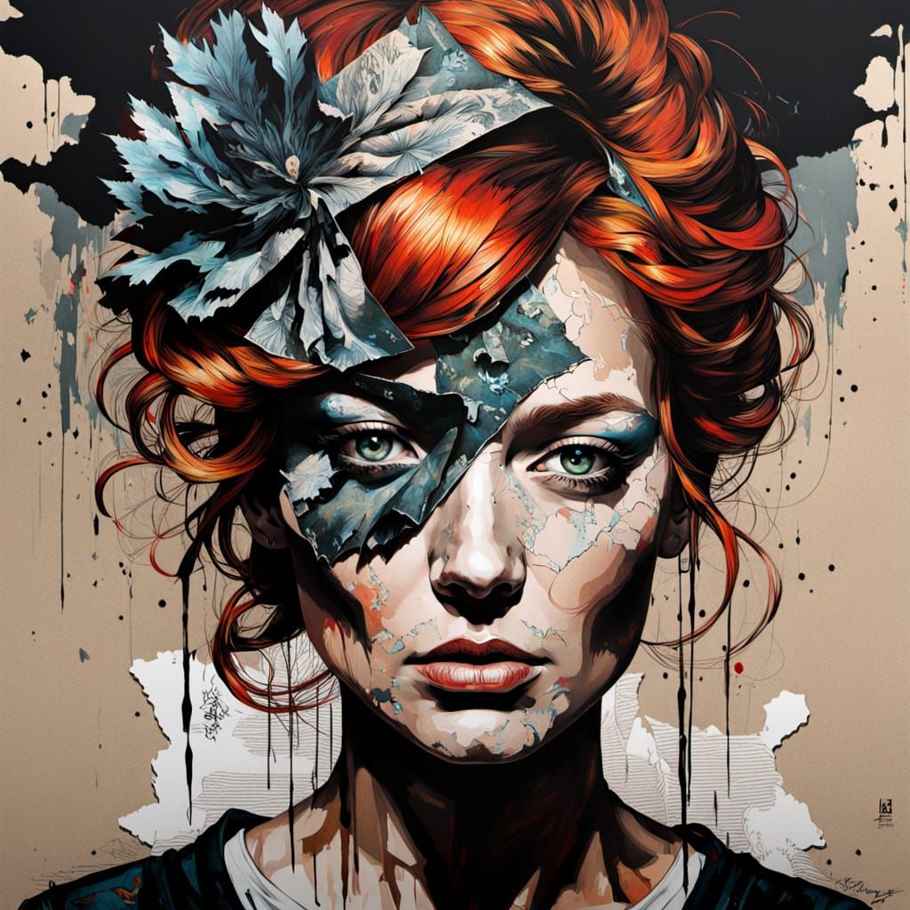 Mysterious Lady in 18th-Century Attire, One Eye Blind, with ...