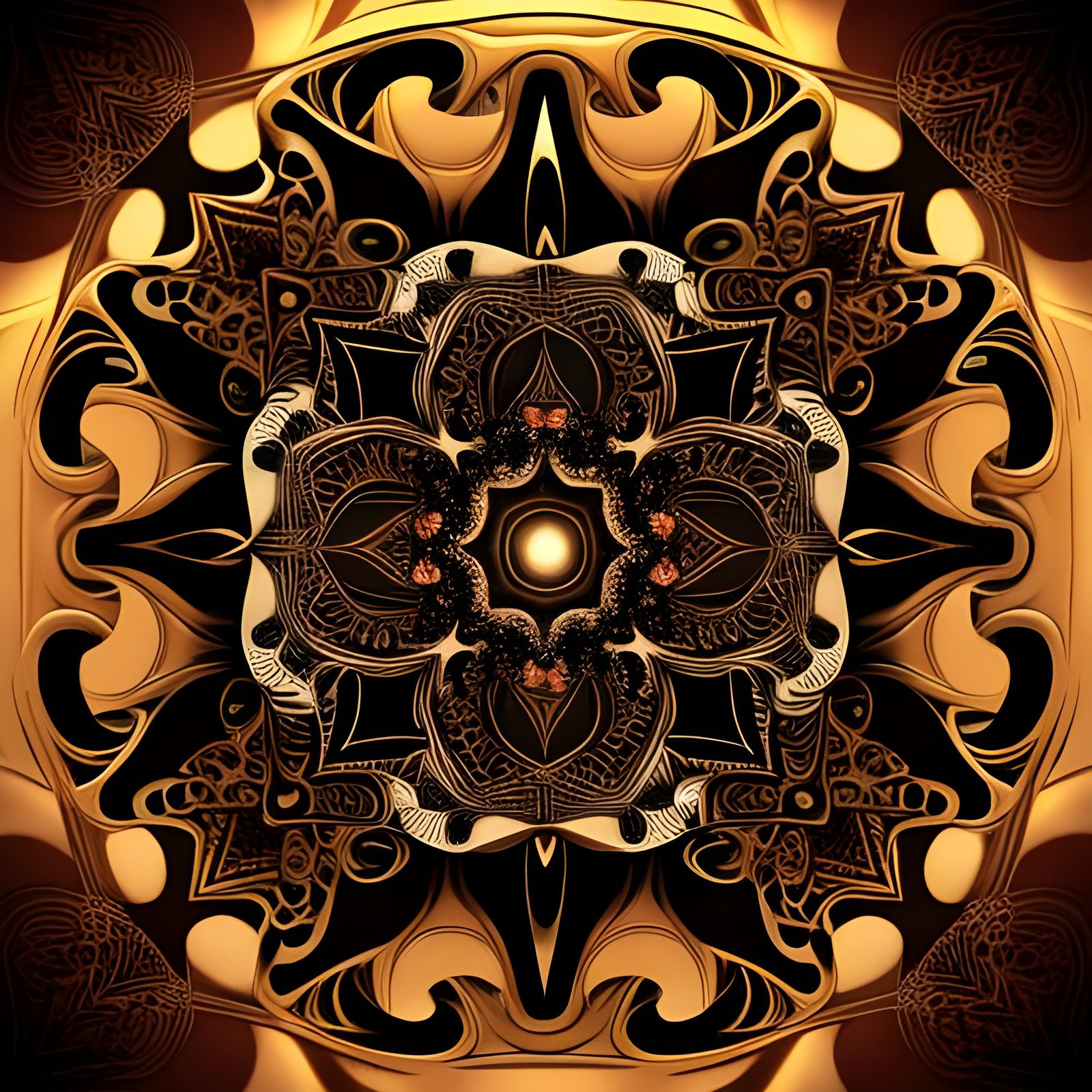 Abstract Vector Fractal with Zentangle and 3D Shading