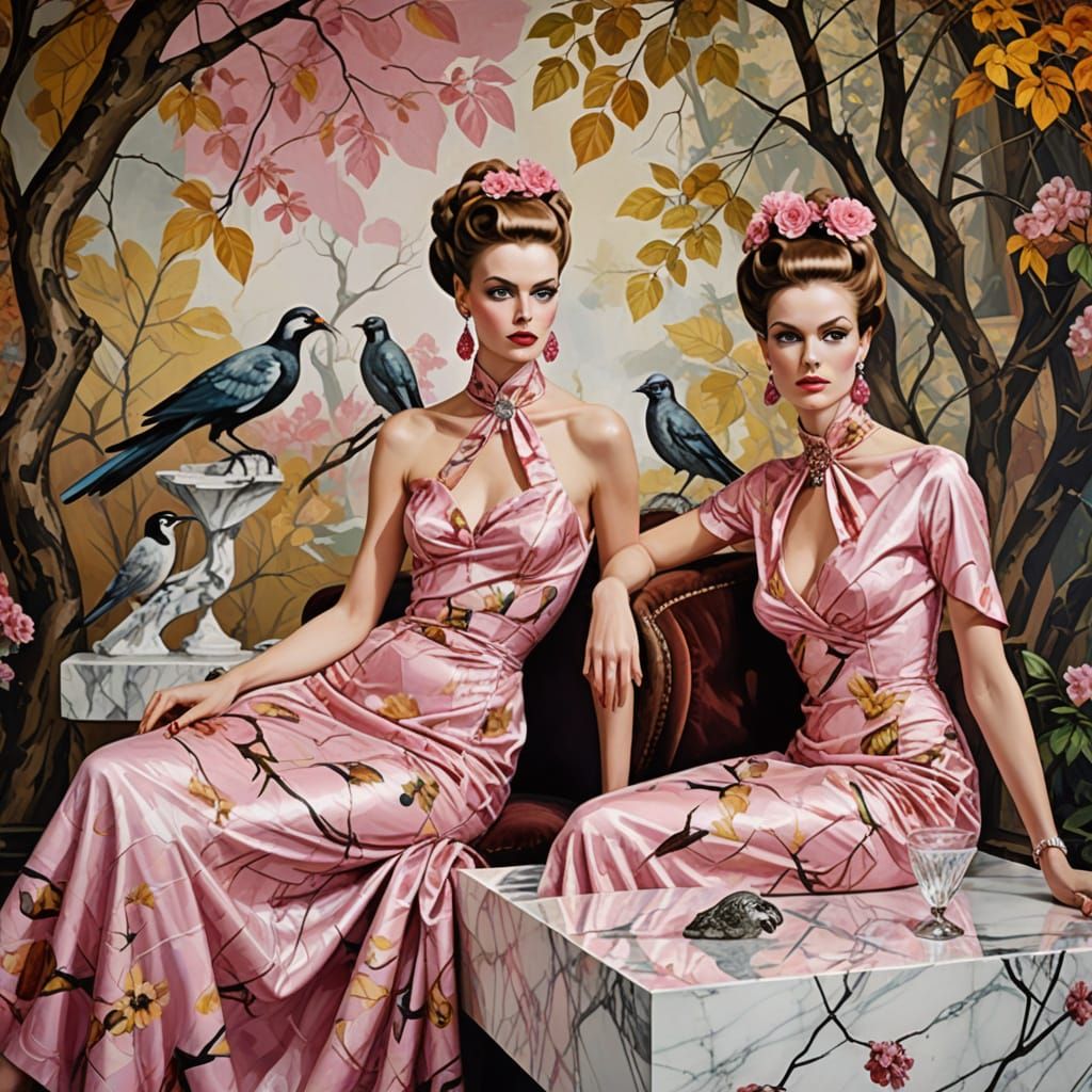 Fashion Models with Elongated Necks as Bronze Castings