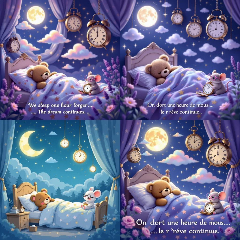 Enchanted Lunar Bedroom with Sleeping Bear Cub and Floating ...