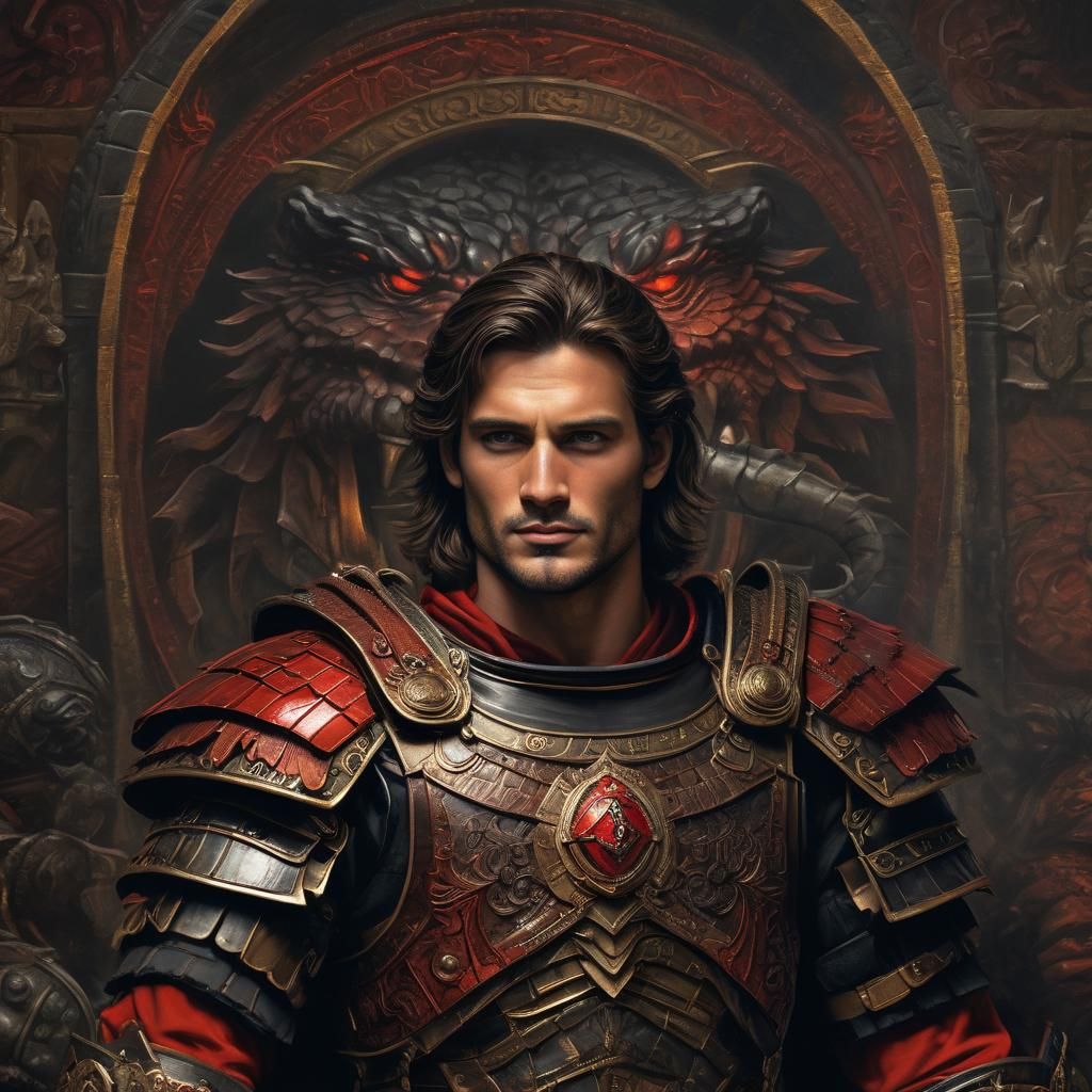 Roman Soldier Portrait in Oil Painting Style