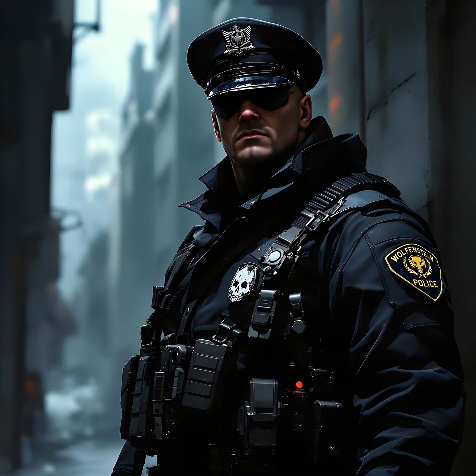 Wolfenstein Military Police in Retro Style