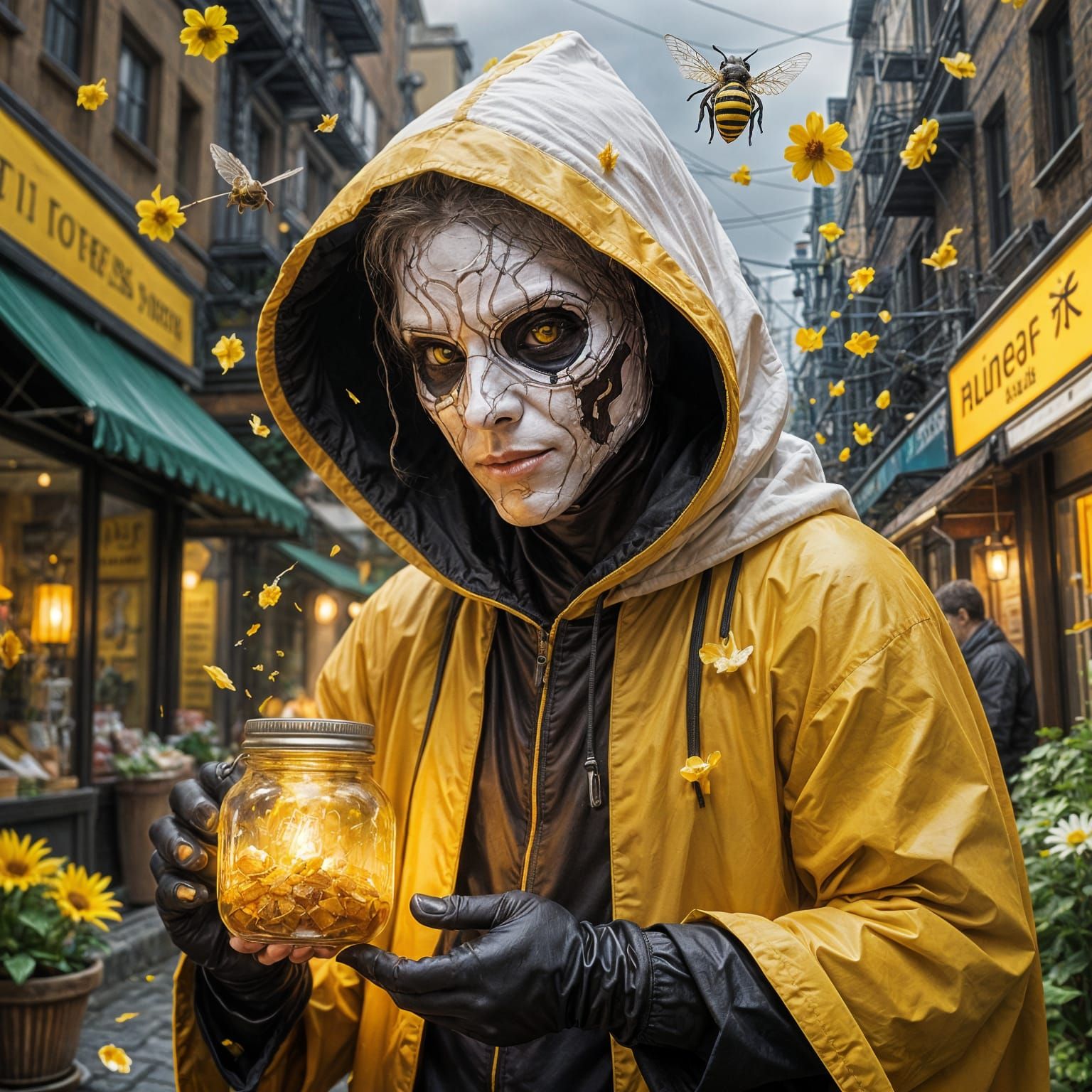 Cute Bee-Like Street Vendor Radiates Solar Energy