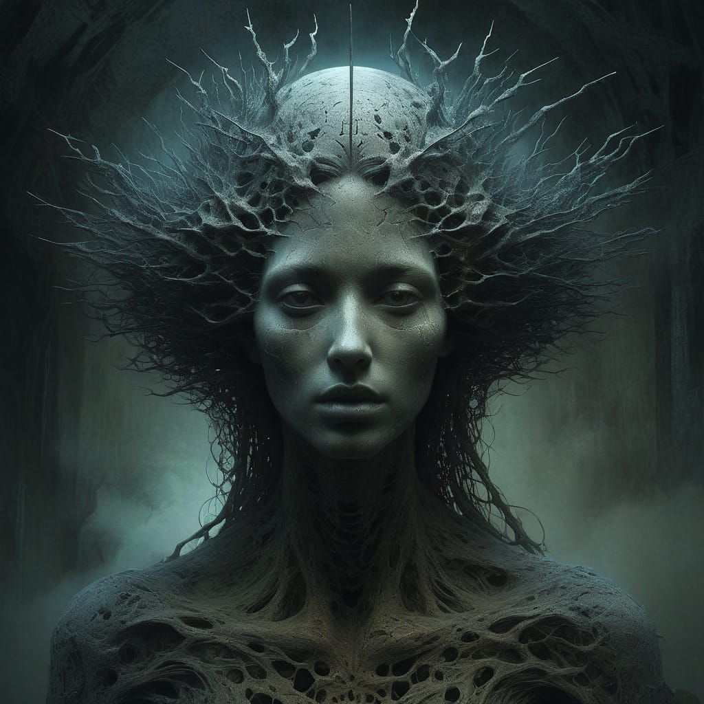 Ethereal Dystopian Portraits in Cyberpunk Style