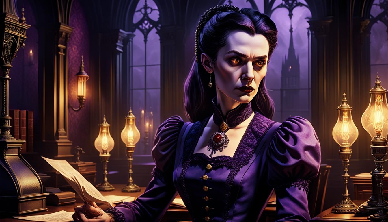 Dracula's Customer Service Manager: Gothic Fantasy Art
