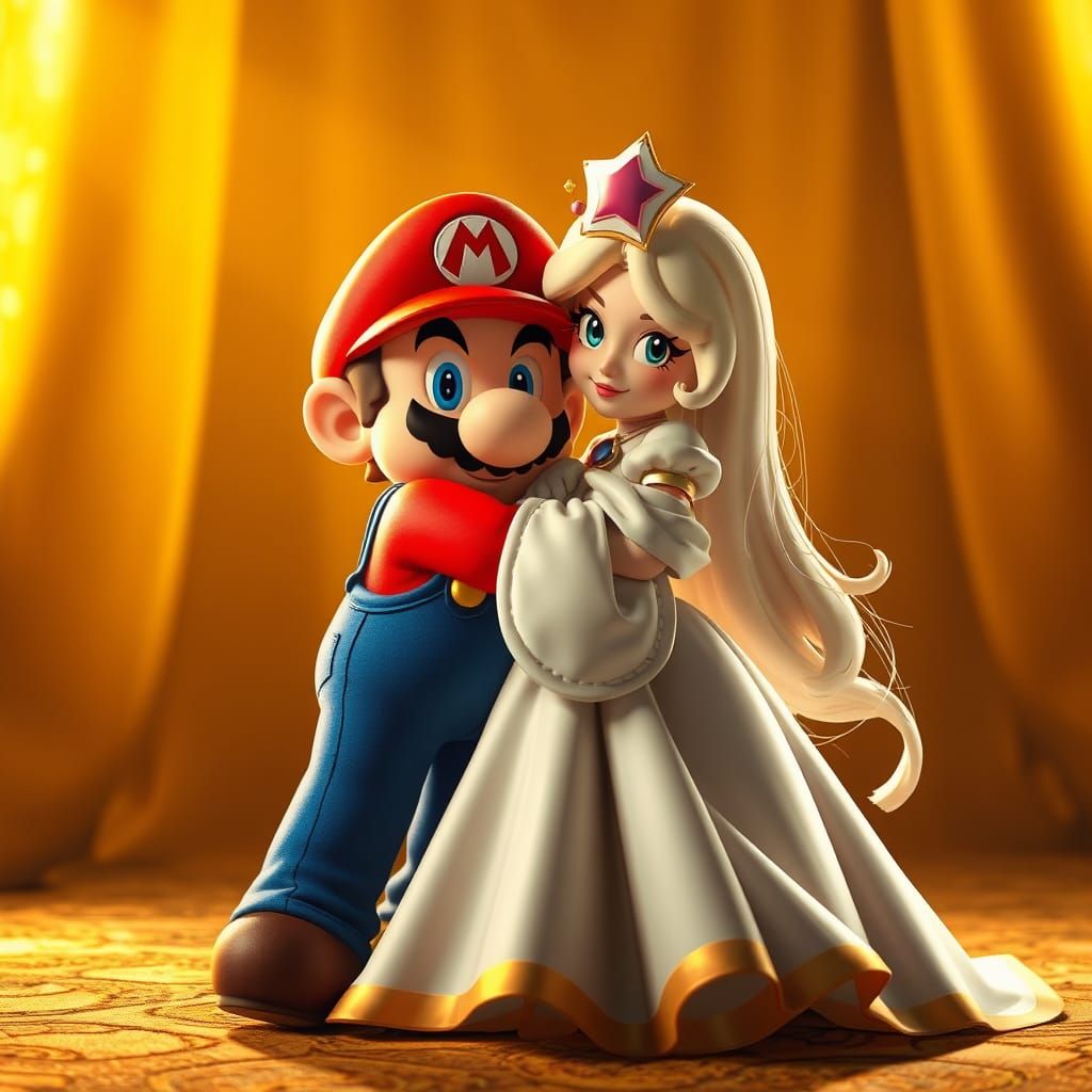 Mario Embraces Tippi in Photorealistic Detail
