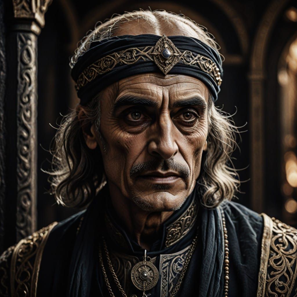 Conrad Veidt as Jaffar in Hyperrealistic Portrait