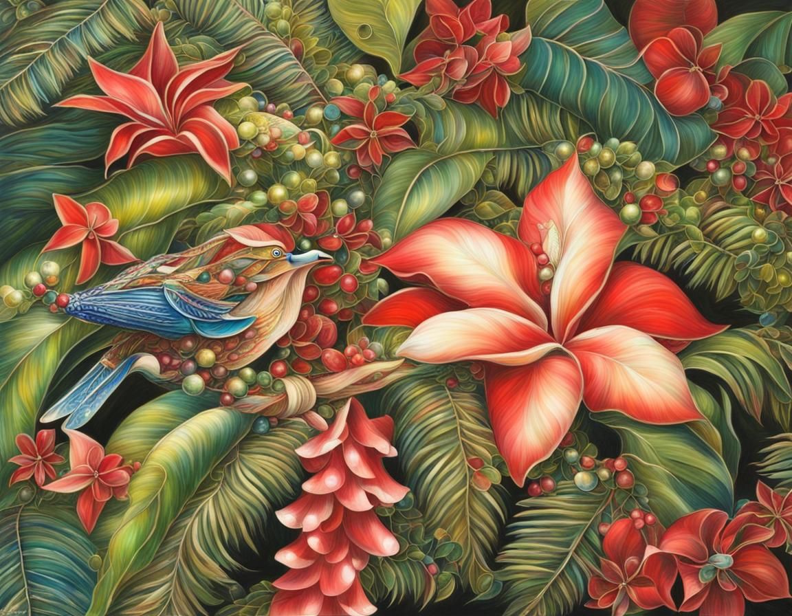 Sparkling Hawaiian Christmas Scene