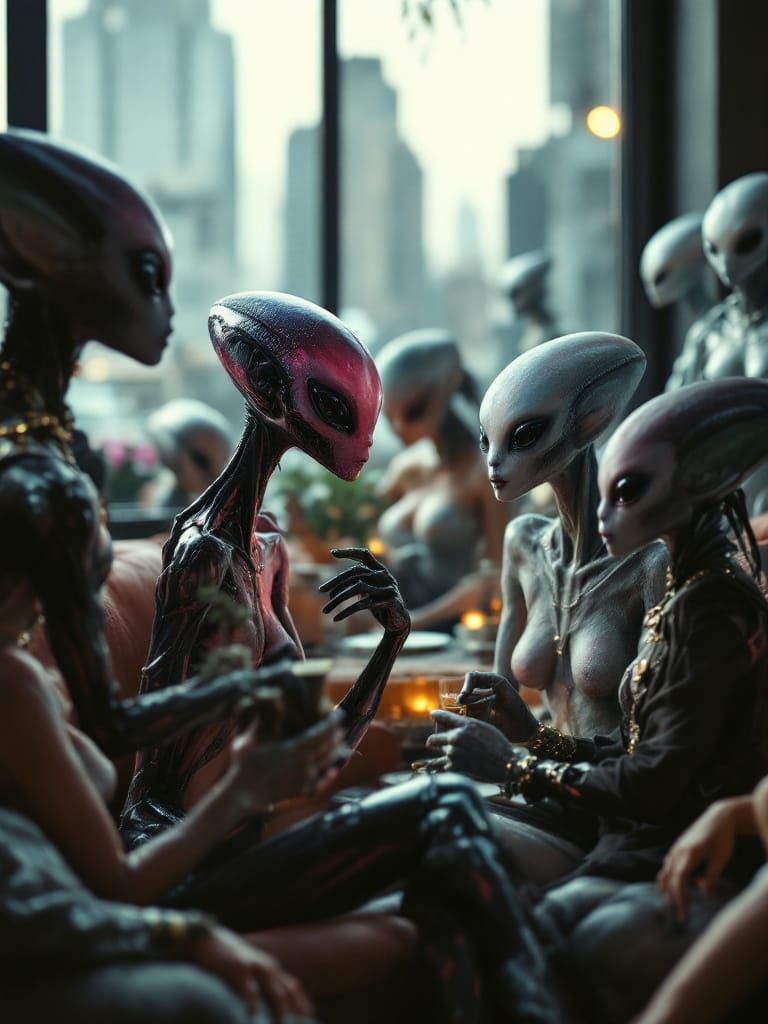 Exotic Pets and Alien-Human Party, Color Photography