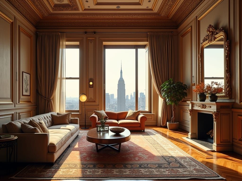 Open space New York high rise apartment with excellent view,...