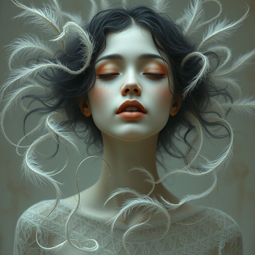 Ethereal Woman in Whispy Surroundings