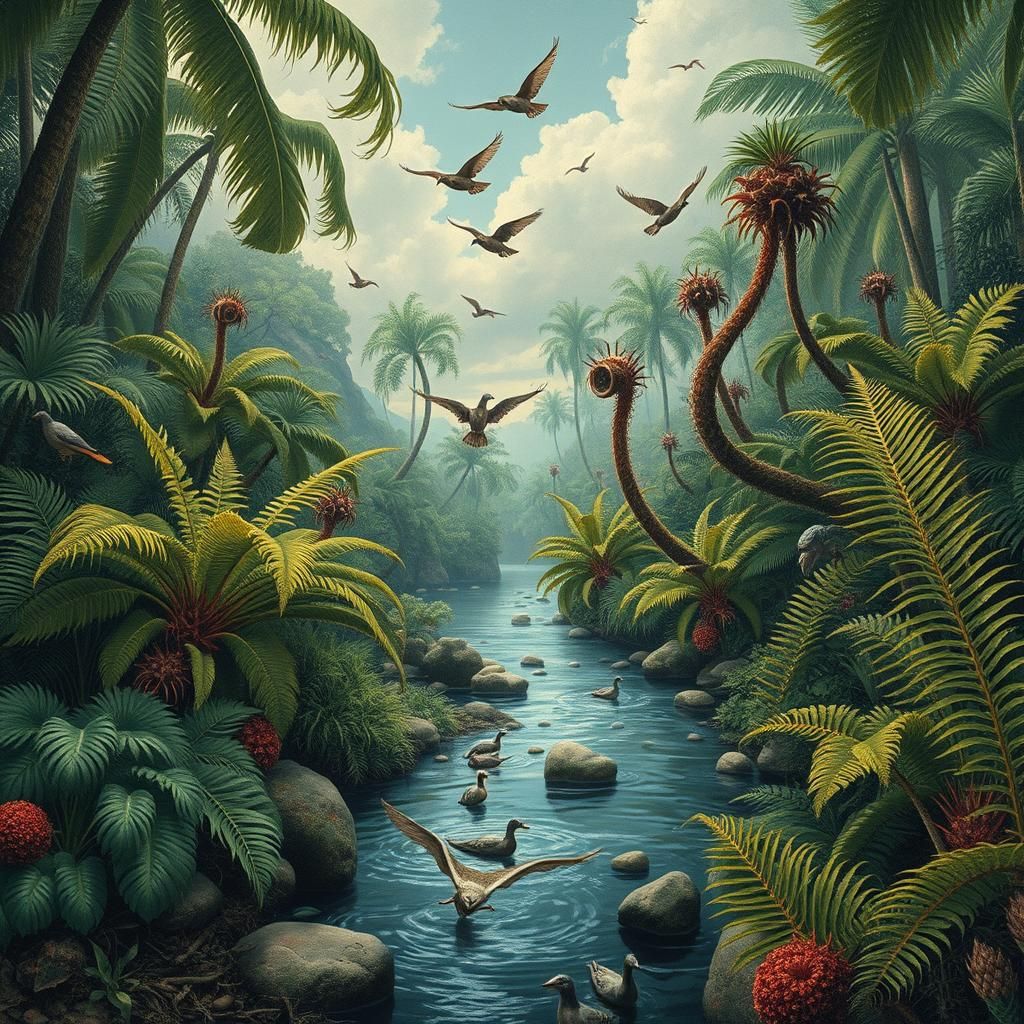 Surreal Jungle River with Fantasycore Elements