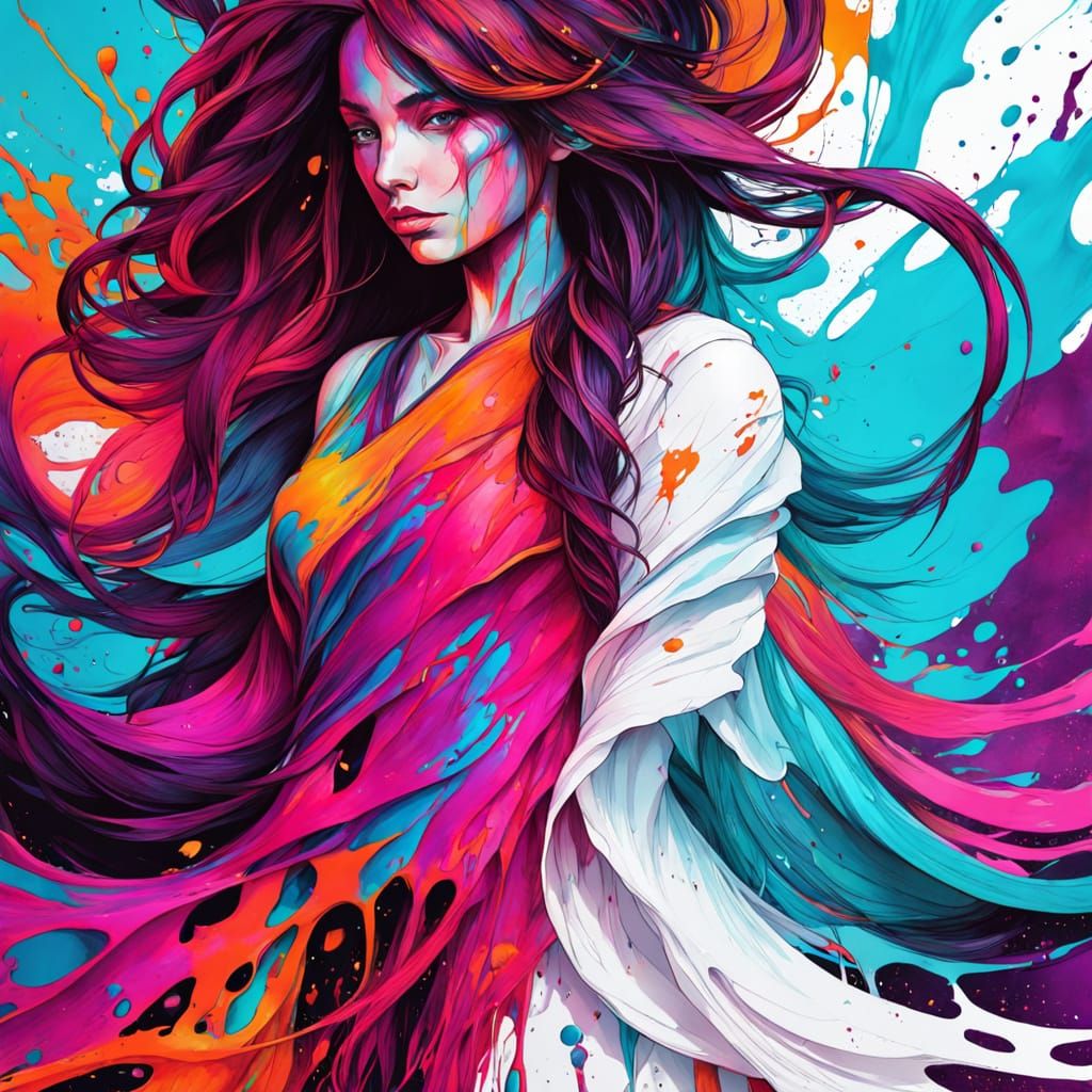 Powerful Female Centaur in Vivid Ink and Pencil Art