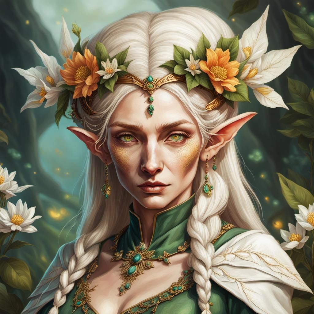 Beautiful Elf Woman Portrait in Hyperrealistic Style