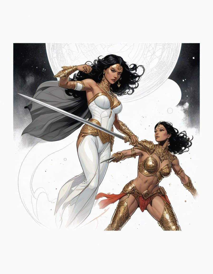 Dejah Thoris Illustration in Latino-Futurism Comic Style