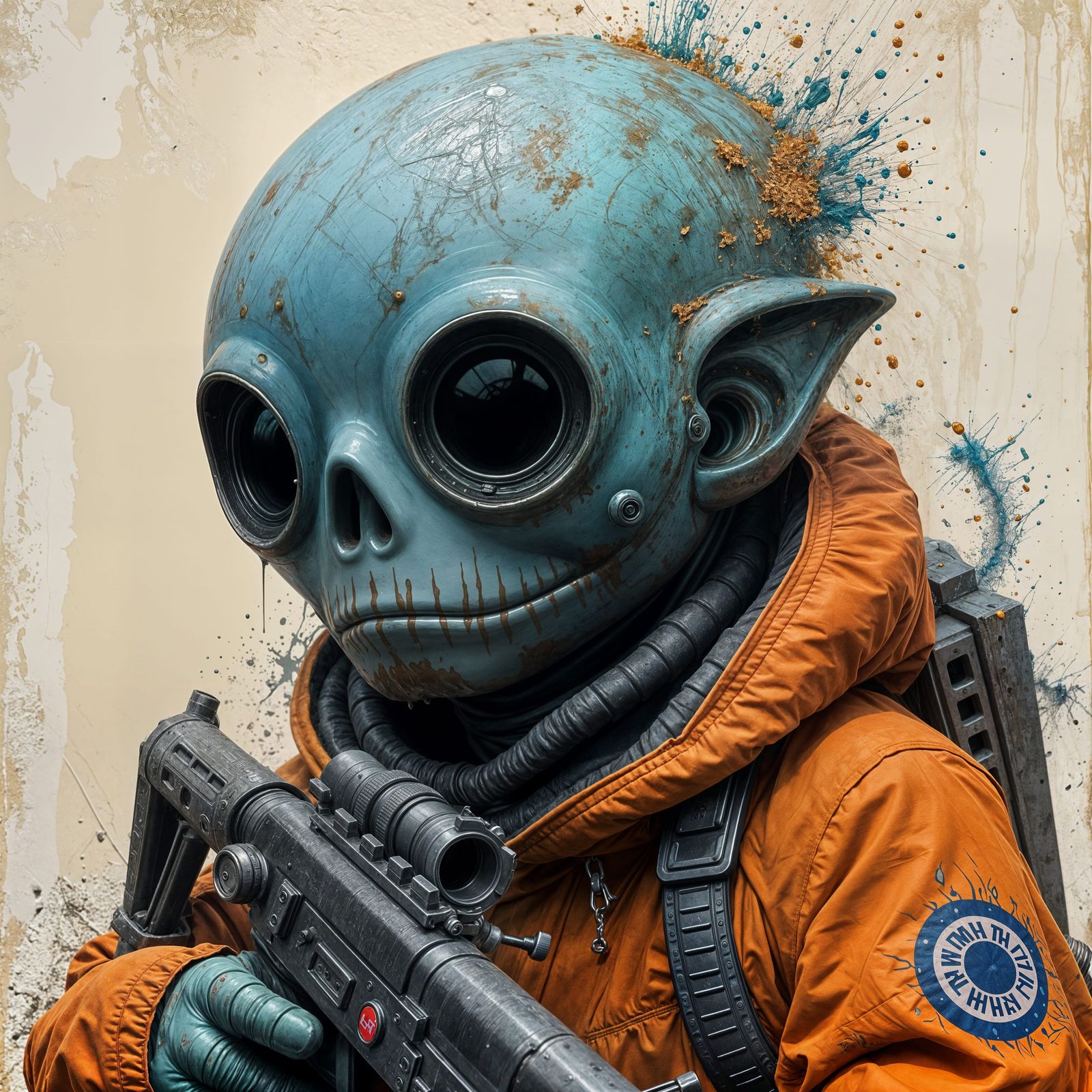 Slime Alien Game Character in Graffiti Art Style