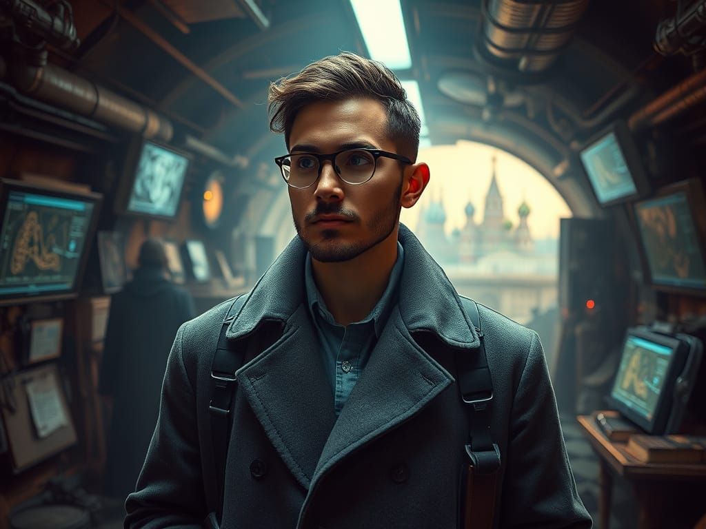 Innovator in Futuristic Laboratory