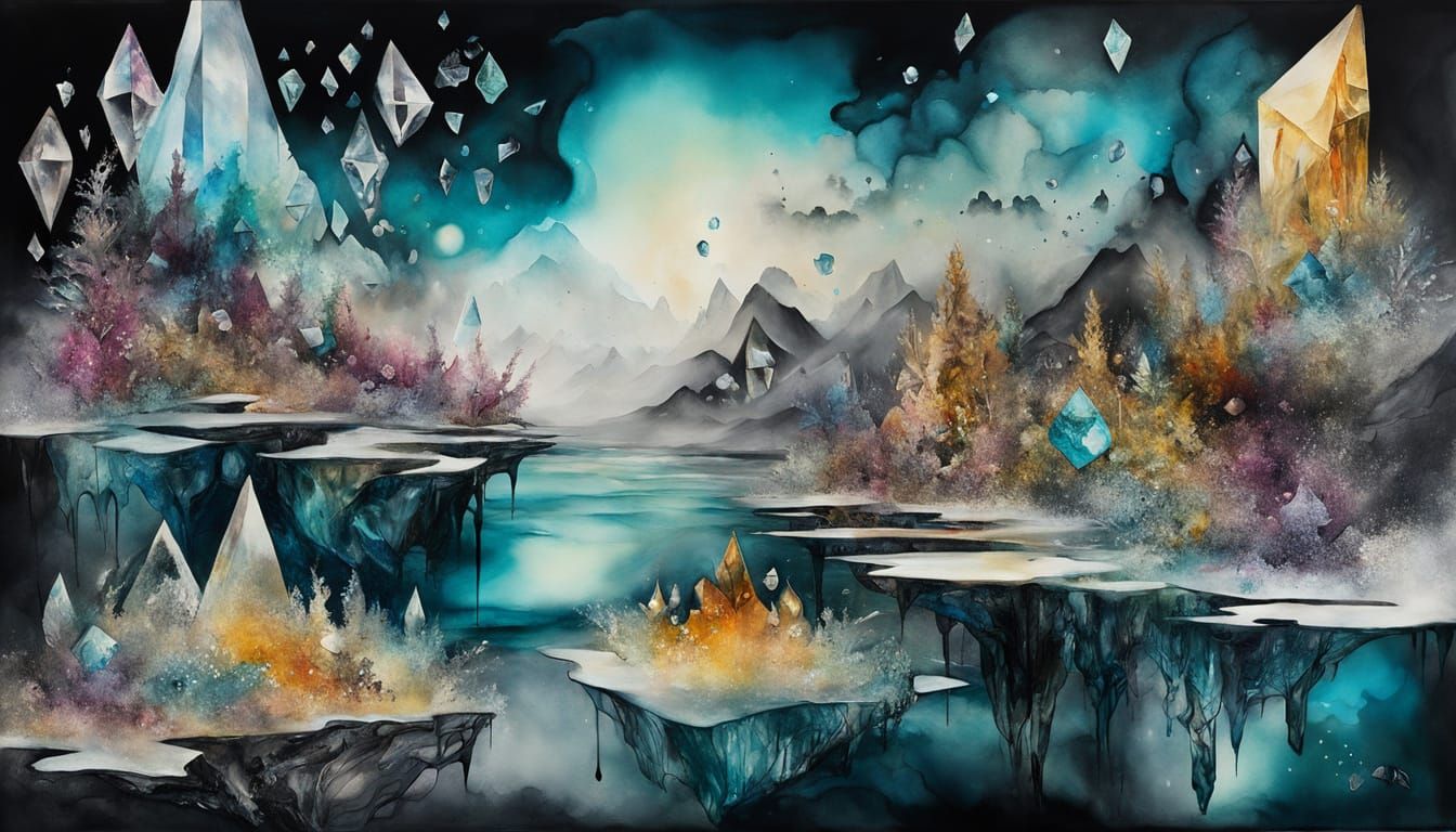 Surreal Oil Painting Evokes Crystalline Reverie