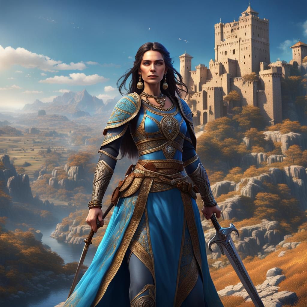 Legendary Bulgarian Princess Petra with Sword